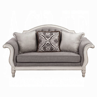 ACME Furniture - Florian Loveseat w/3 Pillows - Gray & Antique White - LV02120 view 2