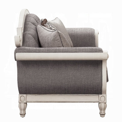 ACME Furniture - Florian Loveseat w/3 Pillows - Gray & Antique White - LV02120 view 3