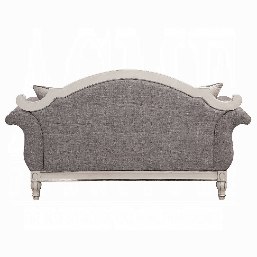 ACME Furniture - Florian Loveseat w/3 Pillows - Gray & Antique White - LV02120 view 4