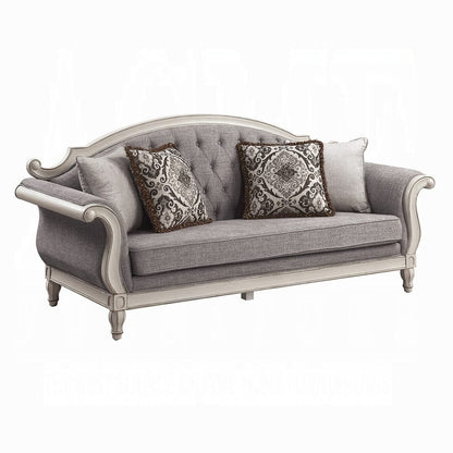 ACME Furniture - Florian Sofa w/4 Pillows - Gray & Antique White - LV02119 view 1