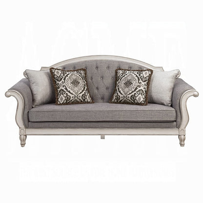 ACME Furniture - Florian Sofa w/4 Pillows - Gray & Antique White - LV02119 view 2