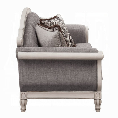 ACME Furniture - Florian Sofa w/4 Pillows - Gray & Antique White - LV02119 view 3