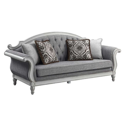 ACME Furniture - Florian Sofa w/4 Pillows - Gray & Antique White - LV02119 veiw 1