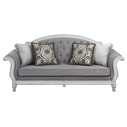 ACME Furniture - Florian Sofa w/4 Pillows - Gray & Antique White - LV02119 veiw 2