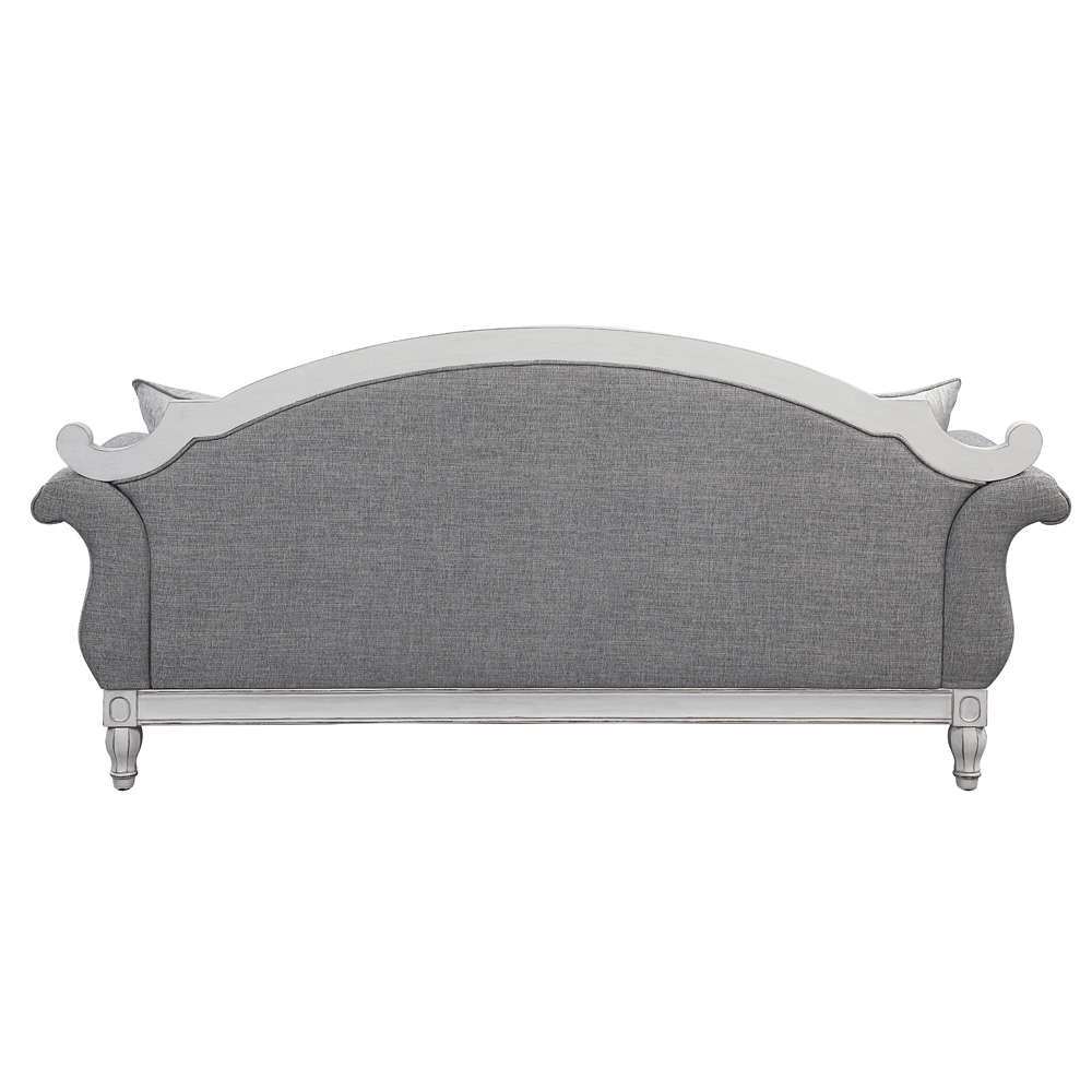 ACME Furniture - Florian Sofa w/4 Pillows - Gray & Antique White - LV02119 veiw 4