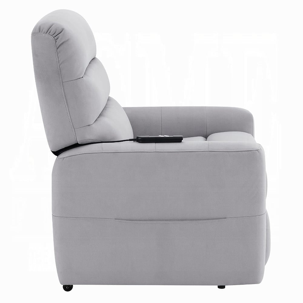 ACME Furniture - Freddie - Power Motion Recliner w/Lift - Gray Leather Aire - LV02628 view 3