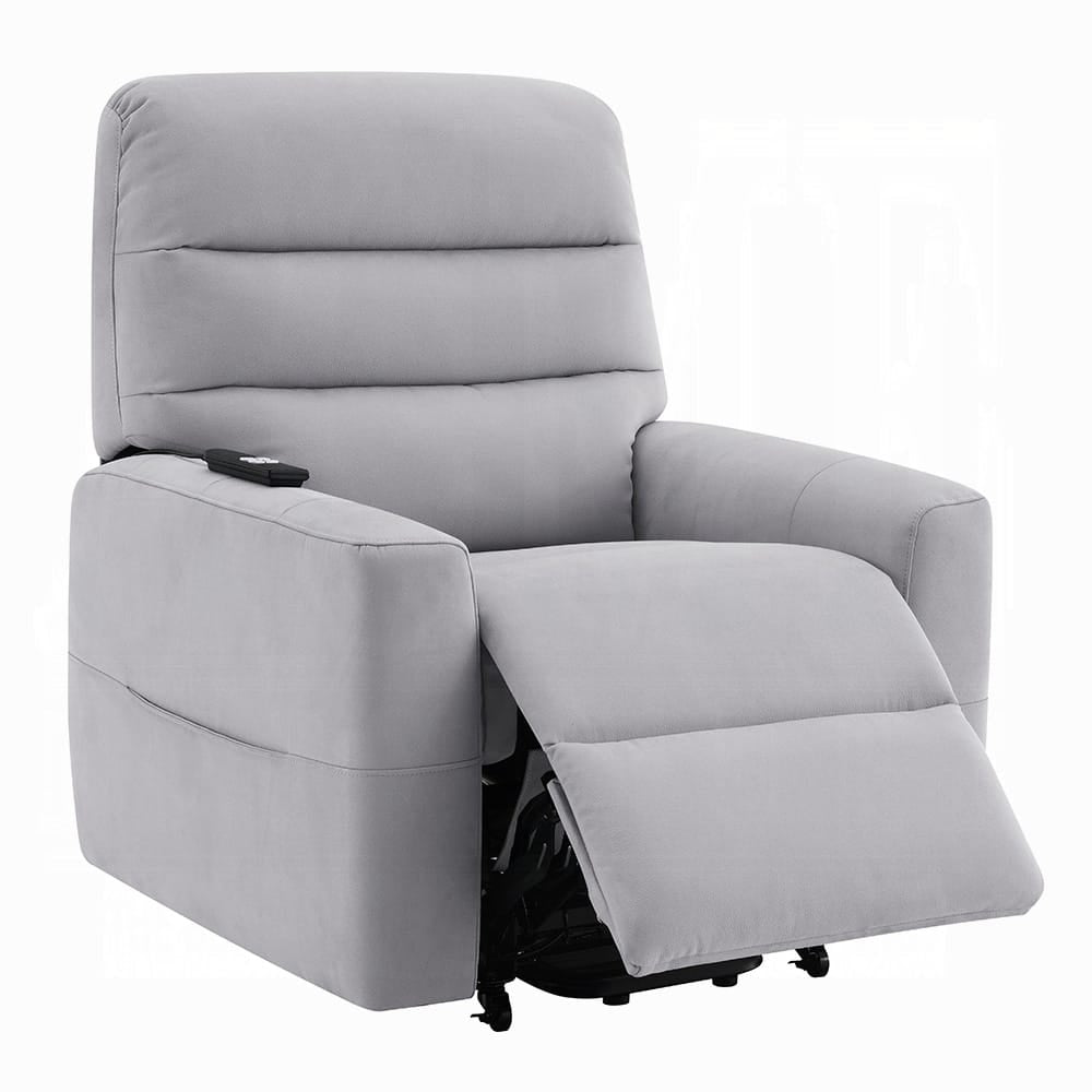 ACME Furniture - Freddie - Power Motion Recliner w/Lift - Gray Leather Aire - LV02628 view 5