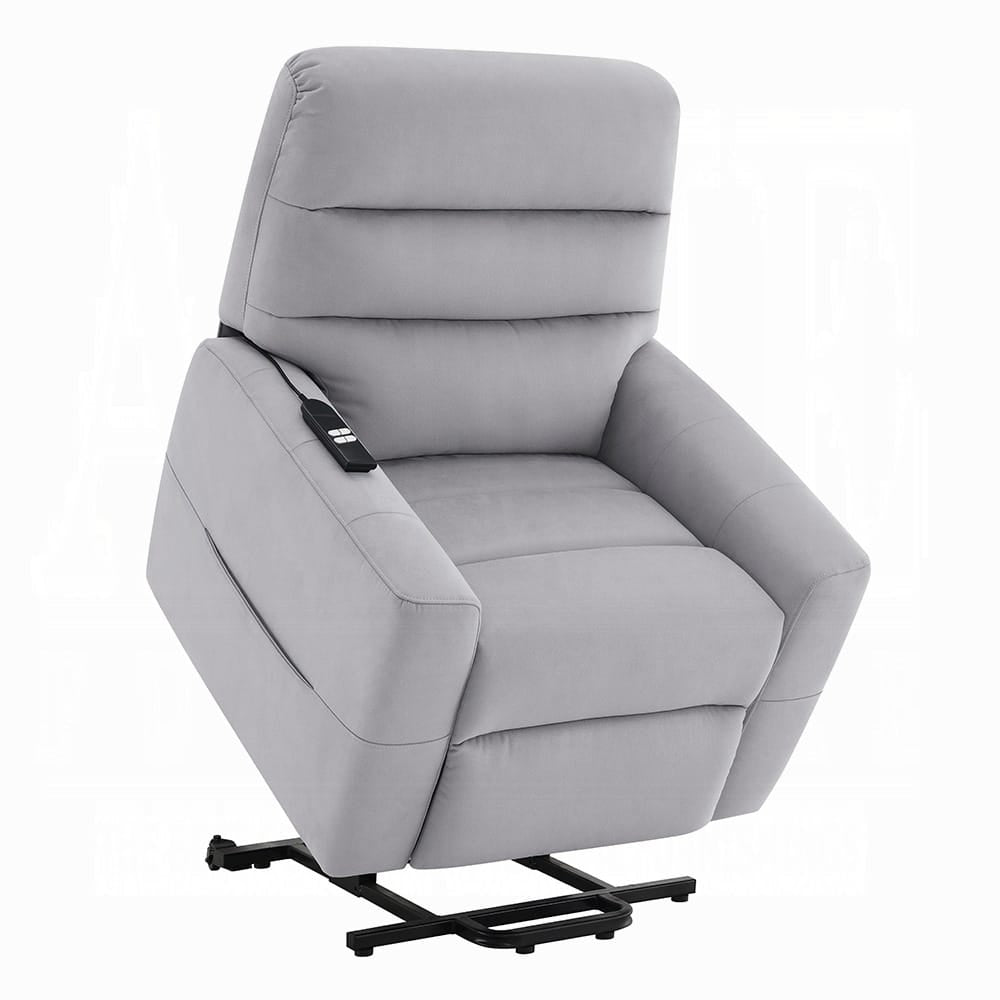 ACME Furniture - Freddie - Power Motion Recliner w/Lift - Gray Leather Aire - LV02628 view 6