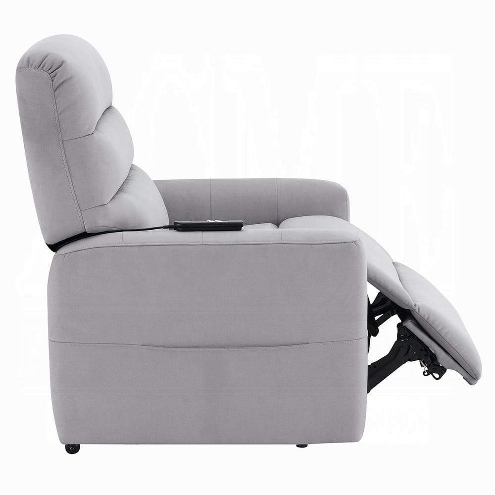 ACME Furniture - Freddie - Power Motion Recliner w/Lift - Gray Leather Aire - LV02628 view 7