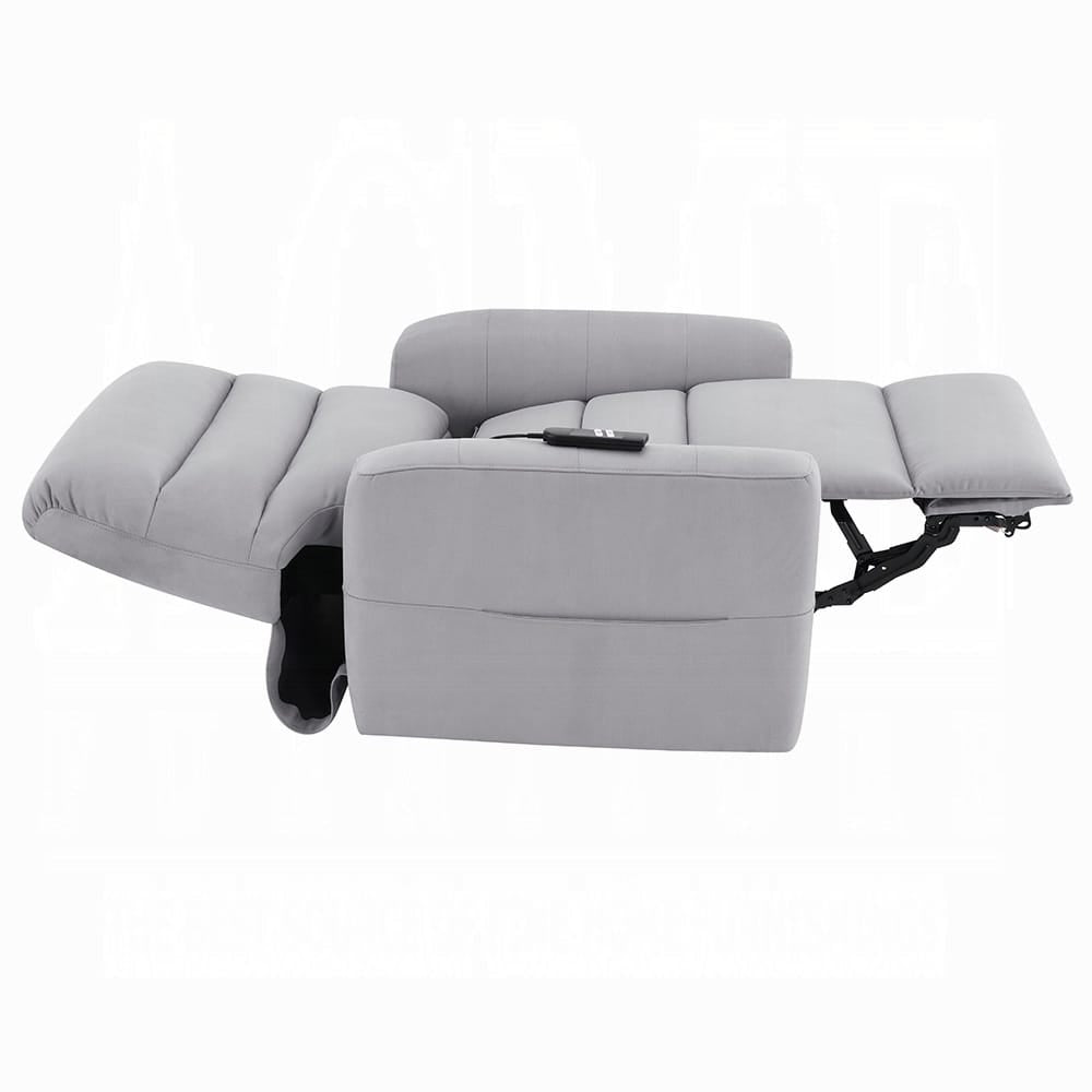 ACME Furniture - Freddie - Power Motion Recliner w/Lift - Gray Leather Aire - LV02628 view 8