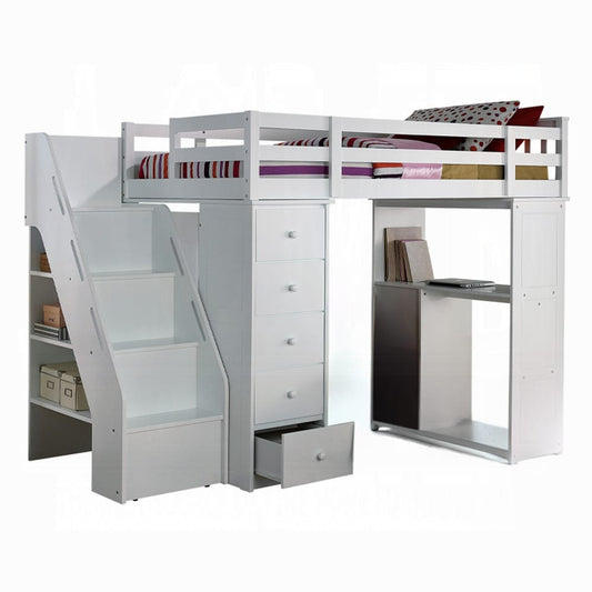 ACME Furniture - Freya Loft Bed w/Bookcase Ladder - 37145 view 1