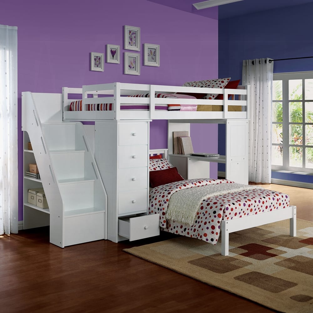 ACME Furniture - Freya Loft Bed w/Bookcase Ladder - 37145 view 3
