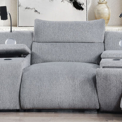 ACME Furniture - Fullar - Modular Power Motion Armless Recliner - Light Gary Chenille - LV03312 view 4