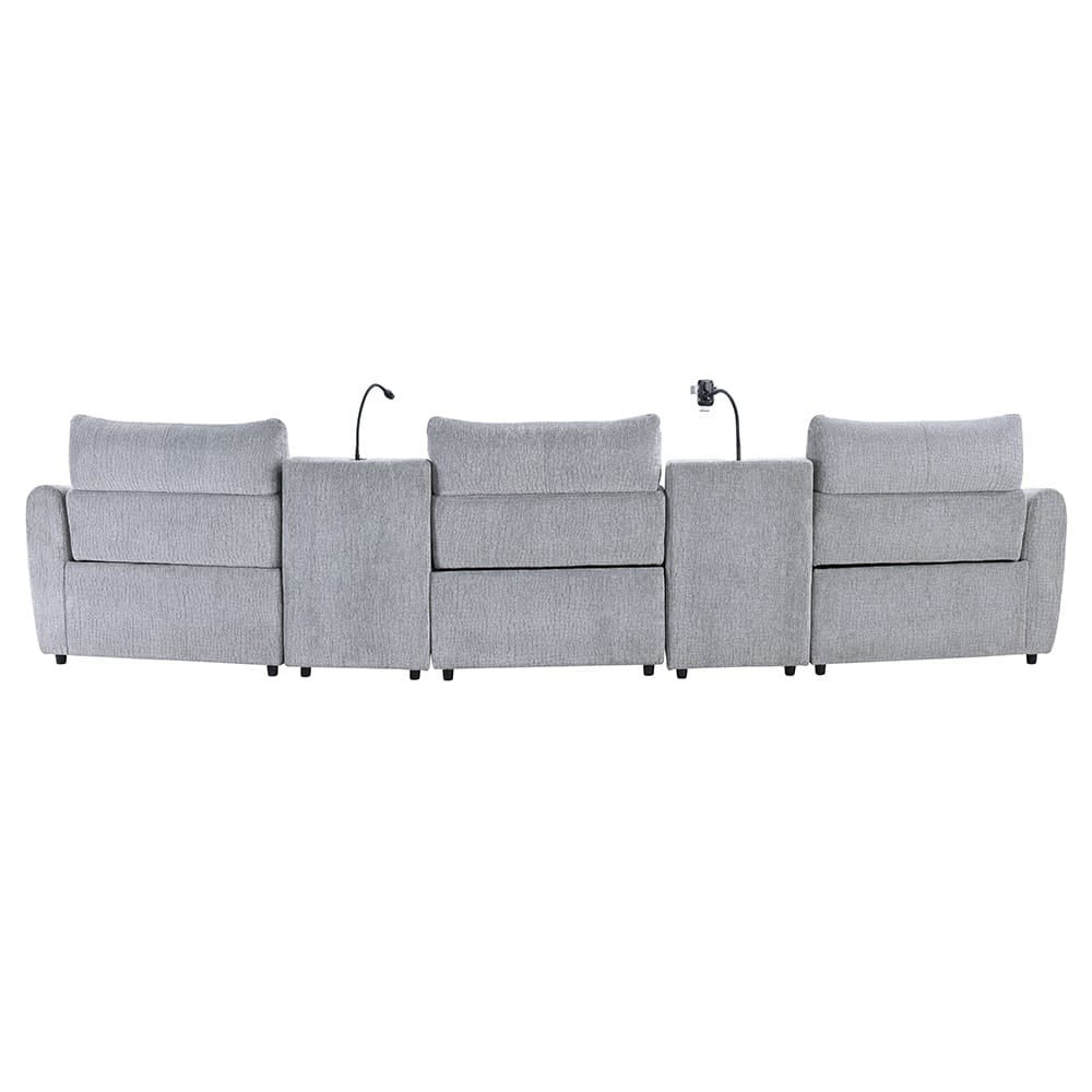 ACME Furniture - Fullar - Modular Power Motion Armless Recliner - Light Gary Chenille - LV03312 view 9