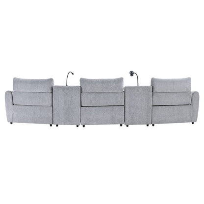 ACME Furniture - Fullar - Modular Power Motion Armless Recliner - Light Gary Chenille - LV03312 view 9