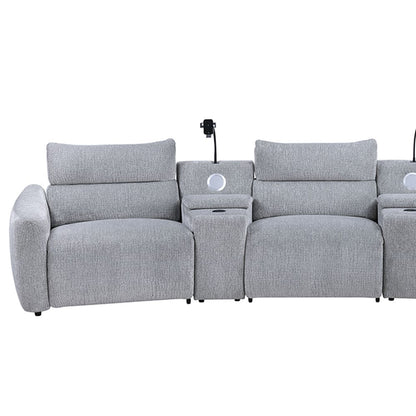 ACME Furniture - Fullar - Modular Power Motion Recliner - Light Gary Chenille - LV03310 view 3