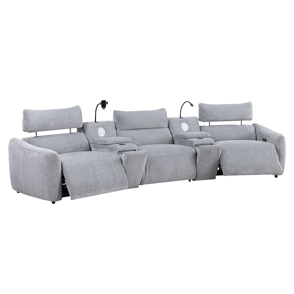 ACME Furniture - Fullar - Modular Power Motion Recliner - Light Gary Chenille - LV03310 view 4