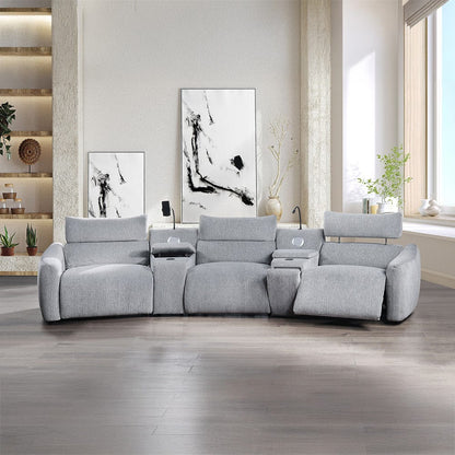ACME Furniture - Fullar - Modular Power Motion Recliner - Light Gary Chenille - LV03310 view 7
