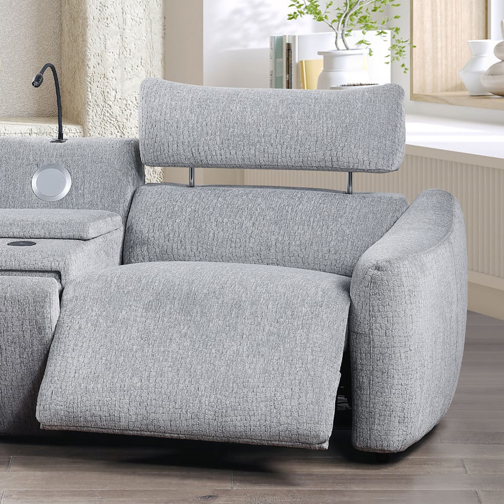 ACME Furniture - Fullar - Modular Power Motion Recliner - Light Gary Chenille - LV03314 view 5