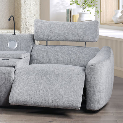 ACME Furniture - Fullar - Modular Power Motion Recliner - Light Gary Chenille - LV03314 view 5
