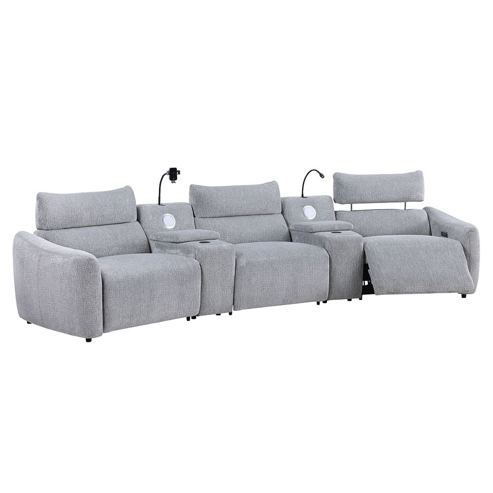 ACME Furniture - Fullar - Modular Power Motion Recliner - Light Gary Chenille - LV03314 view 6