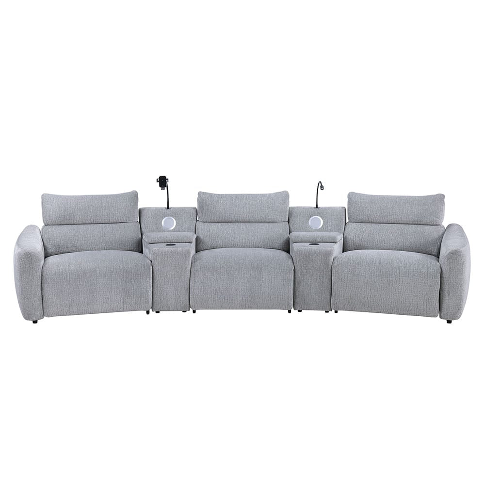 ACME Furniture - Fullar - Modular Power Motion Recliner - Light Gary Chenille - LV03314 view 7