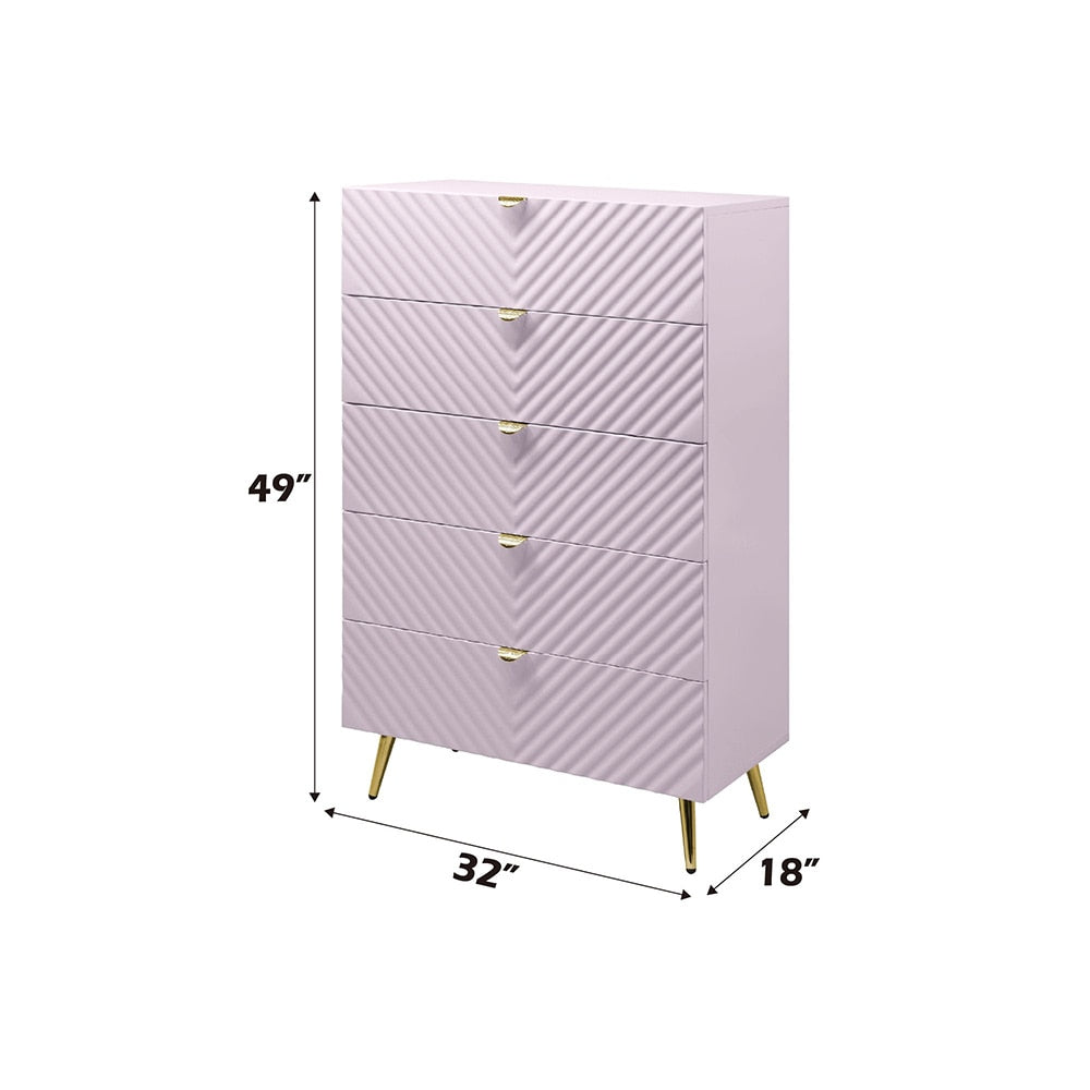 ACME Furniture - Gaines Chest - Pink High Gloss Finish - BD02666 veiw 3