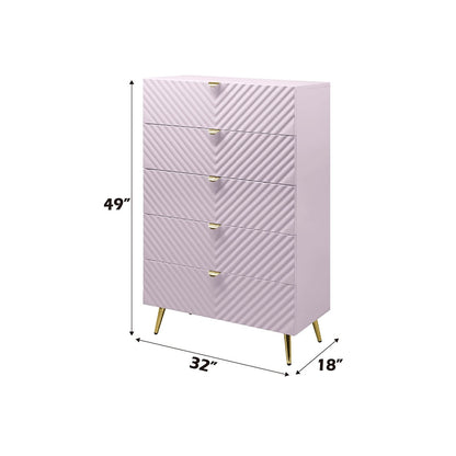 ACME Furniture - Gaines Chest - Pink High Gloss Finish - BD02666 veiw 3
