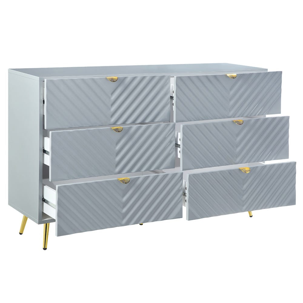 ACME Furniture - Gaines - Dresser - Gray High Gloss Finish - BD01043A view 3