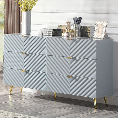 ACME Furniture - Gaines - Dresser - Gray High Gloss Finish - BD01043A view 4
