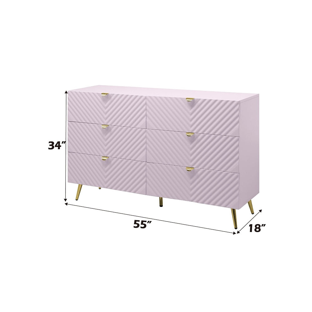 ACME Furniture - Gaines Dresser - Pink High Gloss Finish - BD02665 veiw 3