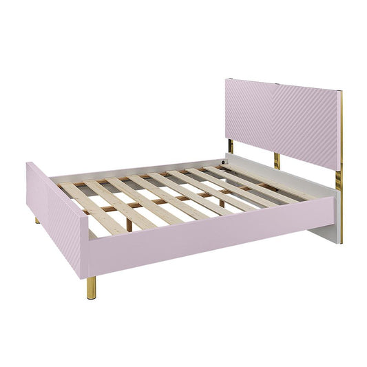 ACME Furniture - Gaines Full Bed - Pink High Gloss Finish - BD02660F view 1
