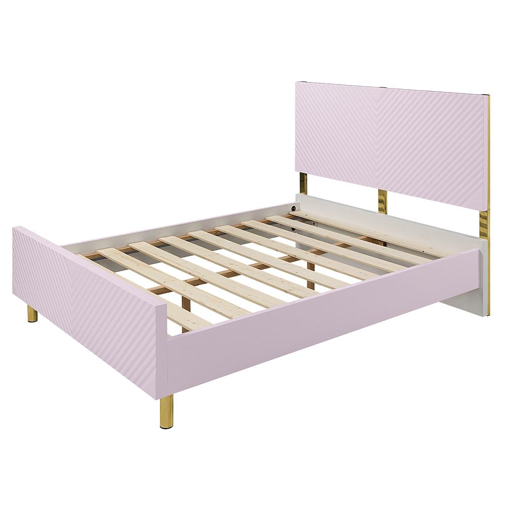 ACME Furniture - Gaines Full Bed - Pink High Gloss Finish - BD02660F view 4
