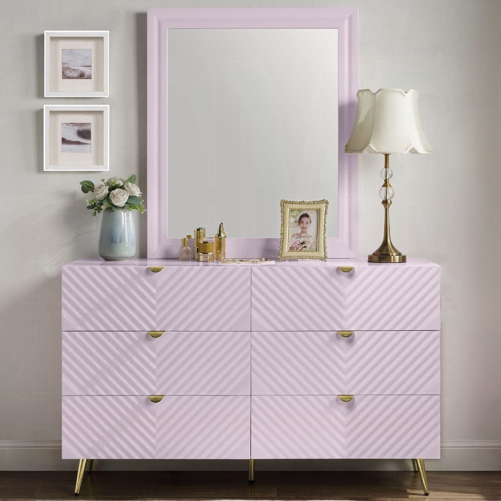 ACME Furniture - Gaines Mirror - Pink High Gloss Finish - BD02664 view 6