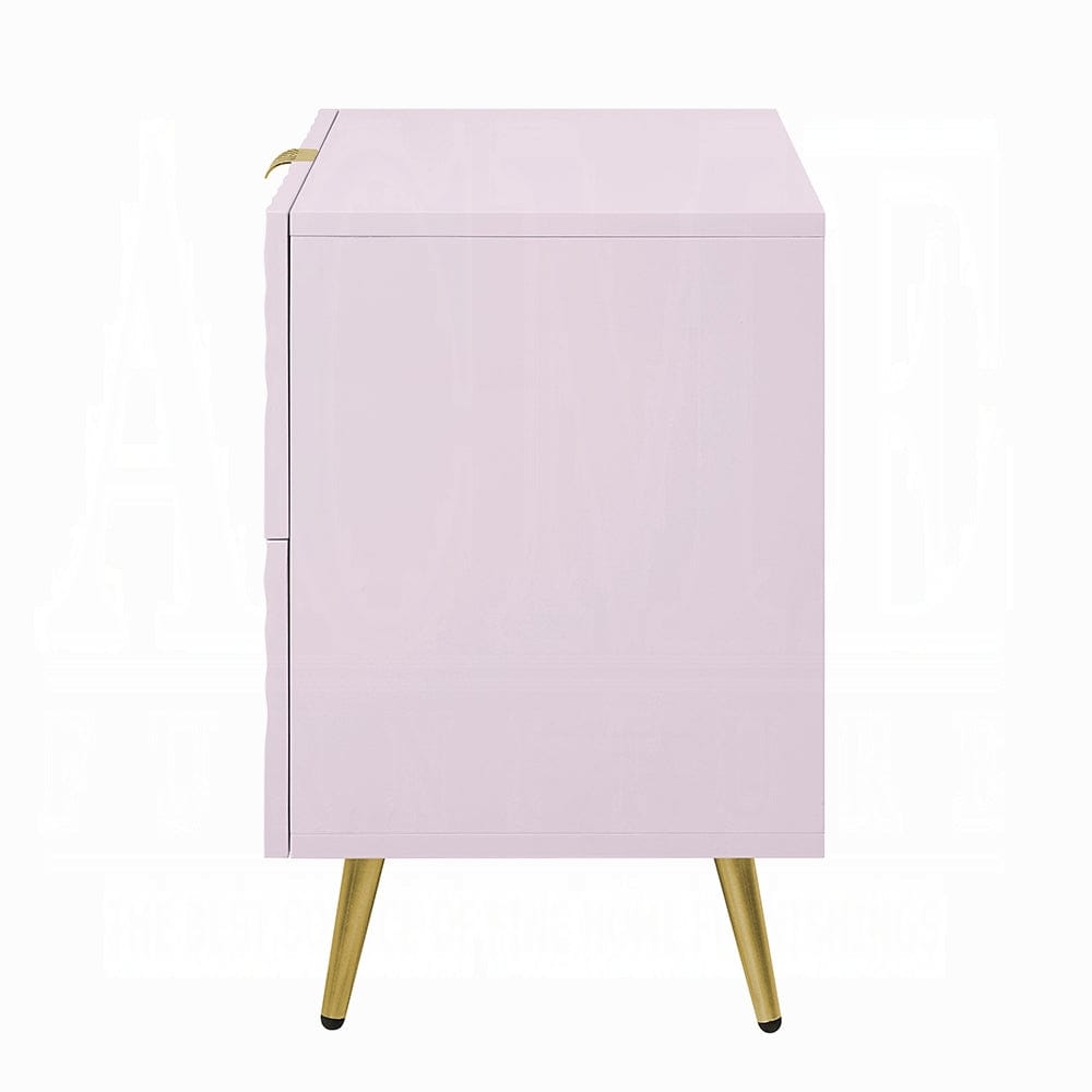 ACME Furniture - Gaines Nightstand - Pink High Gloss Finish - BD02663 view 3