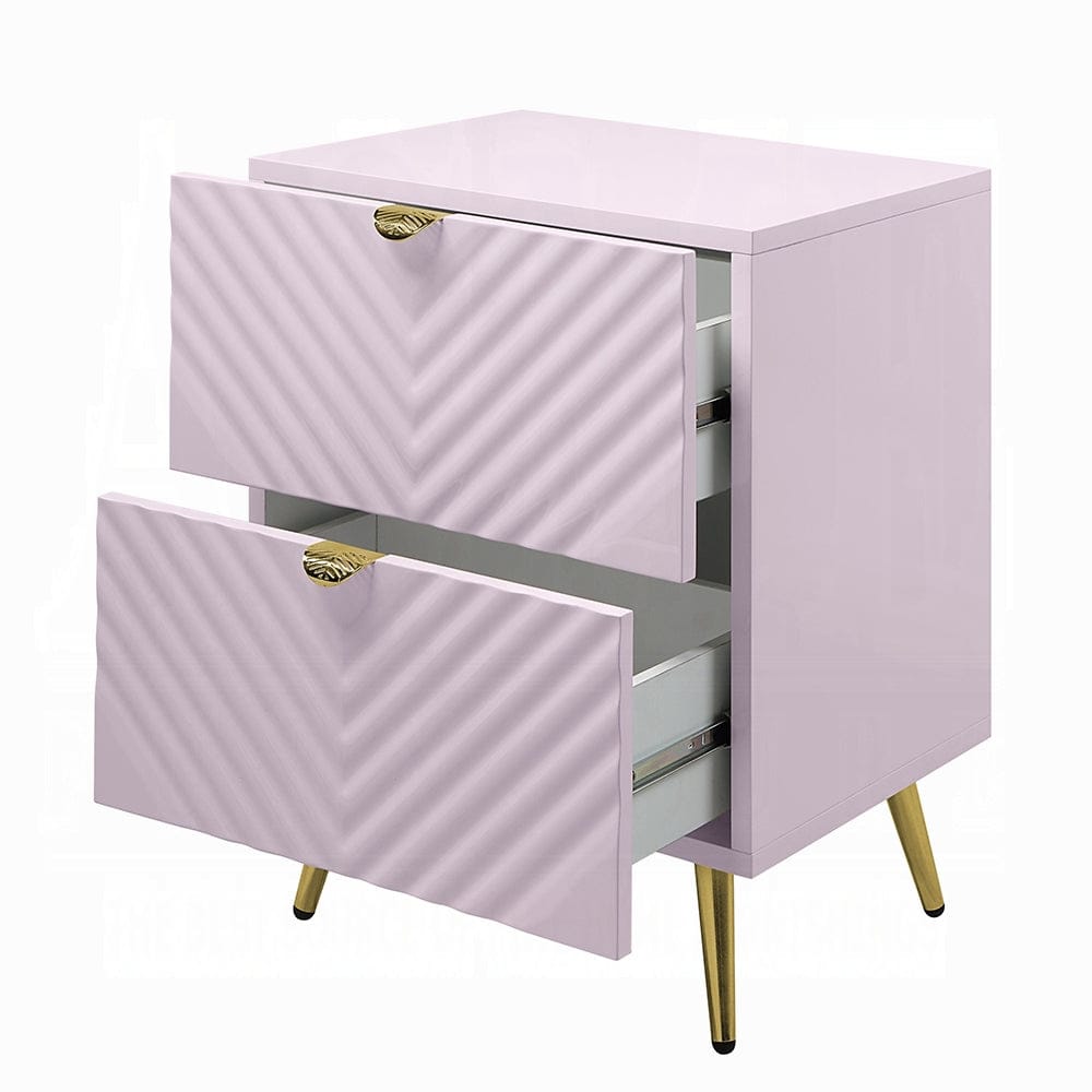 ACME Furniture - Gaines Nightstand - Pink High Gloss Finish - BD02663 view 4