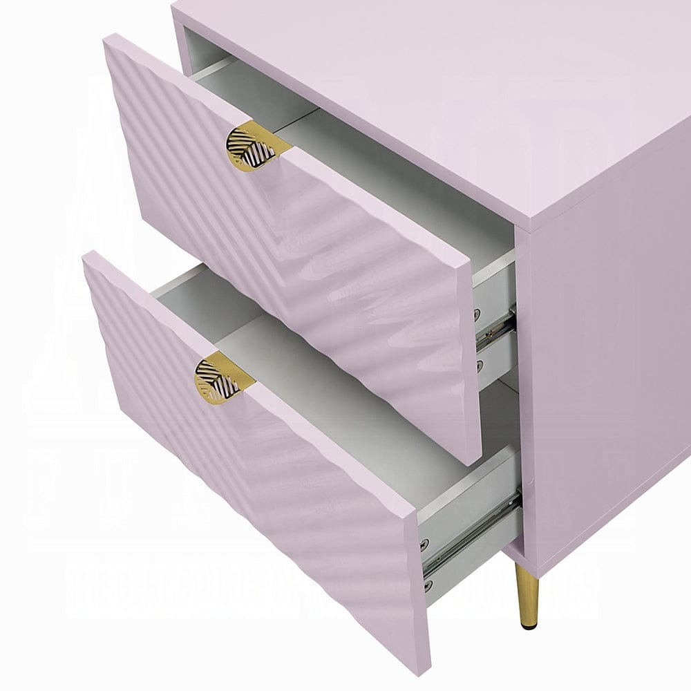 ACME Furniture - Gaines Nightstand - Pink High Gloss Finish - BD02663 view 7