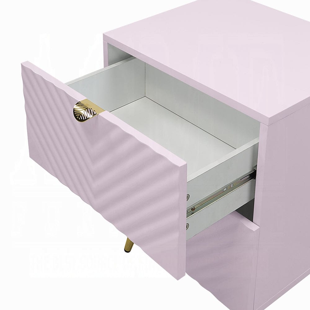 ACME Furniture - Gaines Nightstand - Pink High Gloss Finish - BD02663 view 9