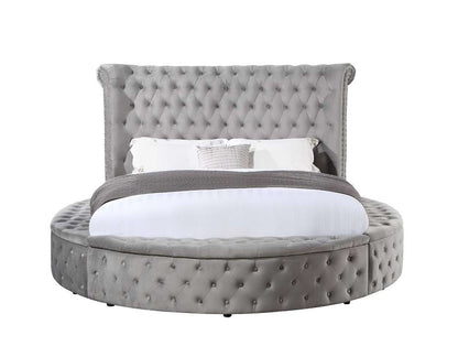 ACME Furniture - Gaiva Queen Bed w/Storage - Gray Velvet - BD00967Q veiw 2