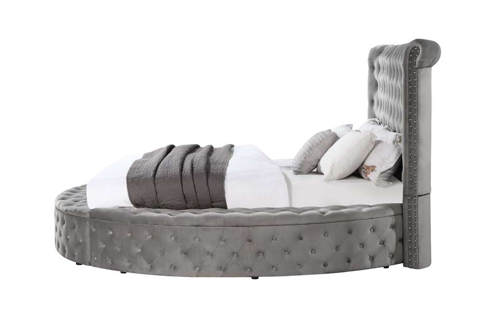ACME Furniture - Gaiva Queen Bed w/Storage - Gray Velvet - BD00967Q veiw 3