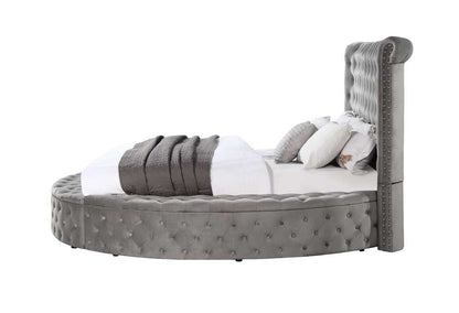 ACME Furniture - Gaiva Queen Bed w/Storage - Gray Velvet - BD00967Q veiw 3