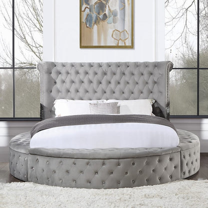 ACME Furniture - Gaiva Queen Bed w/Storage - Gray Velvet - BD00967Q veiw 7
