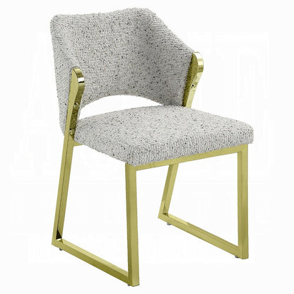ACME Furniture - Galdesa Side Chair - Teddy Sherpa & Mirrored Gold Finish - DN02107 veiw 1