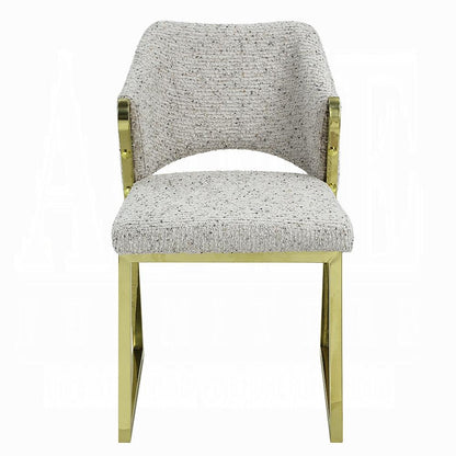 ACME Furniture - Galdesa Side Chair - Teddy Sherpa & Mirrored Gold Finish - DN02107 veiw 2