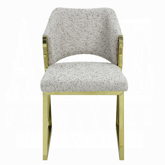 ACME Furniture - Galdesa Side Chair - Teddy Sherpa & Mirrored Gold Finish - DN02107 veiw 2