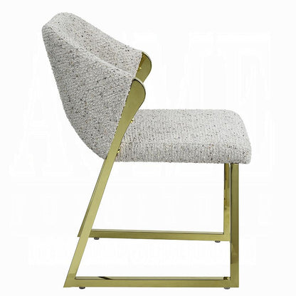 ACME Furniture - Galdesa Side Chair - Teddy Sherpa & Mirrored Gold Finish - DN02107 veiw 3