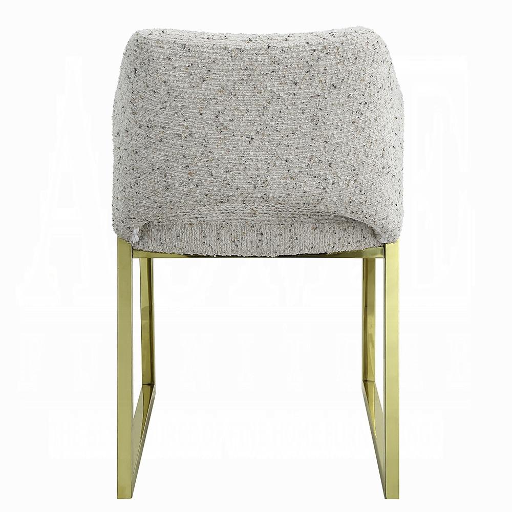 ACME Furniture - Galdesa Side Chair - Teddy Sherpa & Mirrored Gold Finish - DN02107 veiw 4