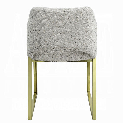 ACME Furniture - Galdesa Side Chair - Teddy Sherpa & Mirrored Gold Finish - DN02107 veiw 4