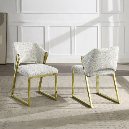 ACME Furniture - Galdesa Side Chair - Teddy Sherpa & Mirrored Gold Finish - DN02107 veiw 7