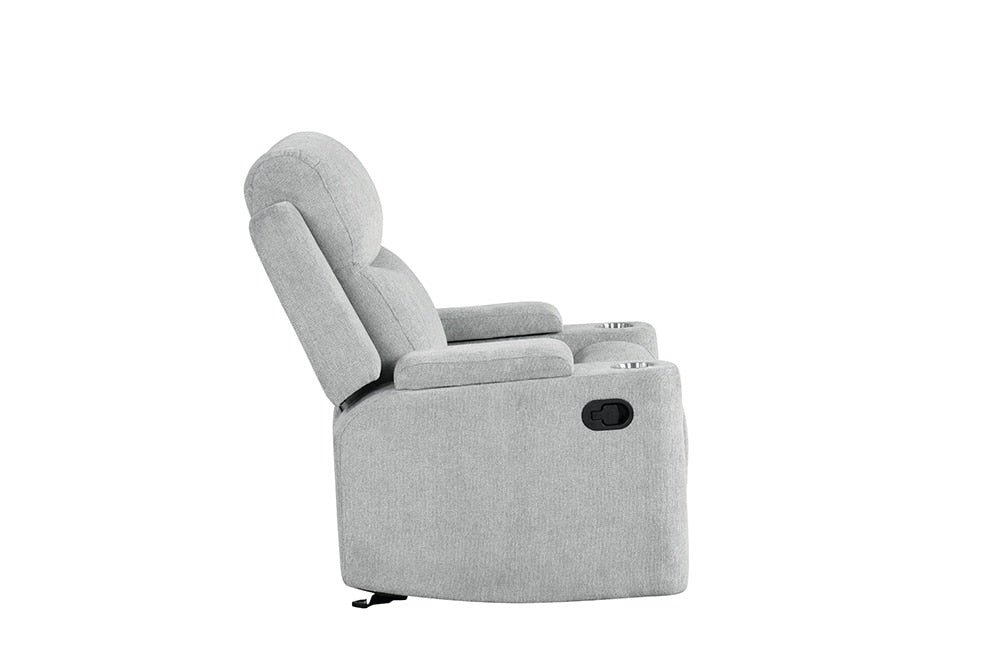 ACME Furniture - Galya Motion Glider Recliner - Light Gray Chenille - LV04682 view 3